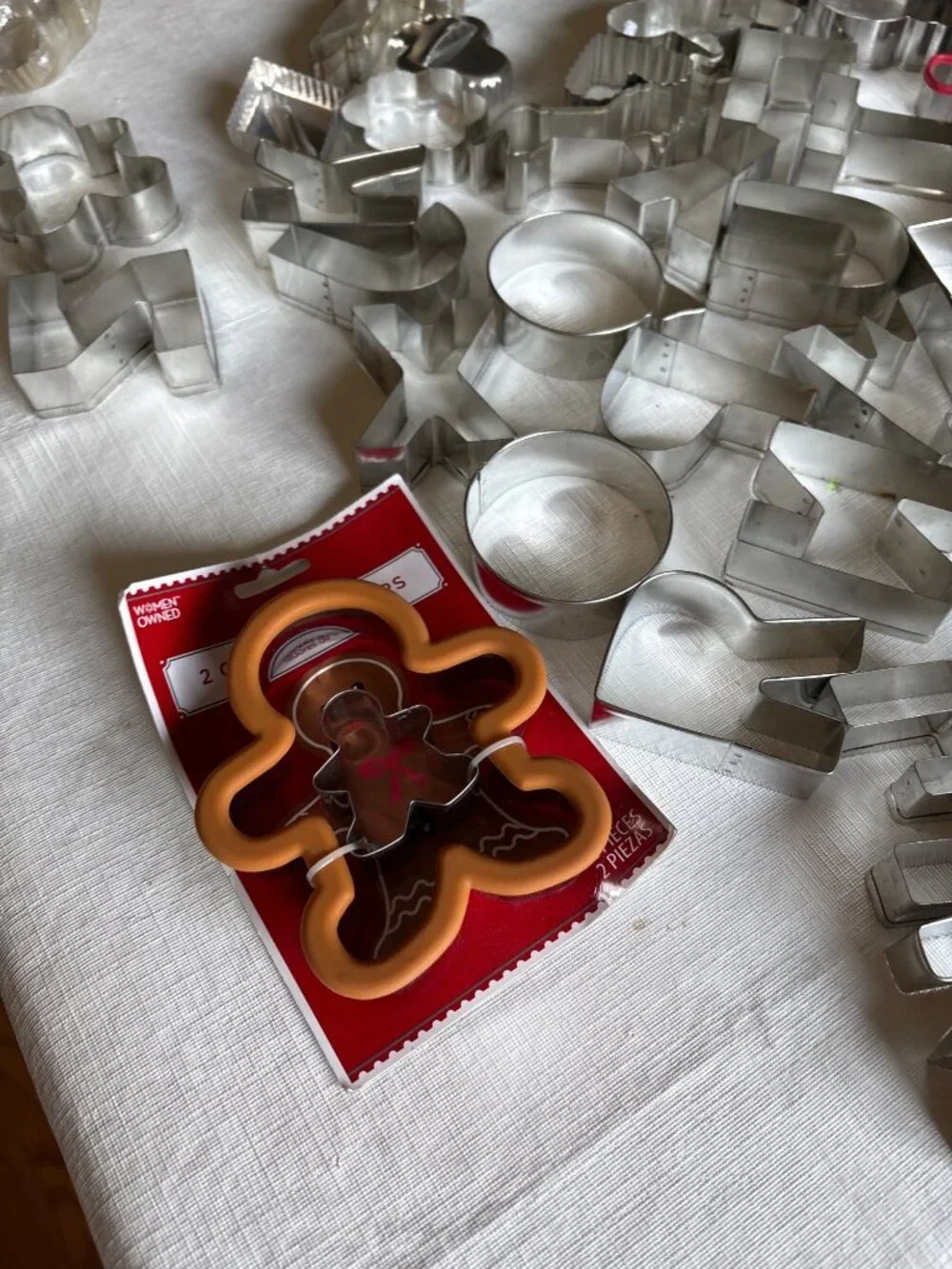 Assorted Cookie Cutter Lot Letters Shapes Holiday & Animals Metal Copper Gold